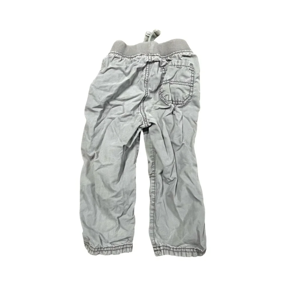 Carters Baby Boys 24M Cargo Pants 3 Pack Khaki‎ & Grey Cotton Pull On Drawstring